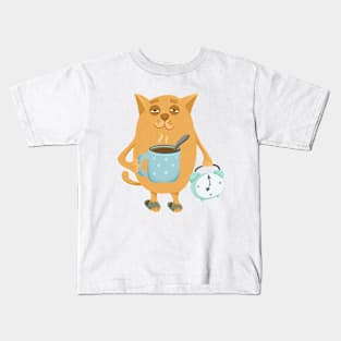 Cat in the morning Kids T-Shirt